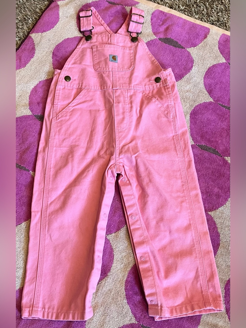 Carhartt Bubblegum Pink Toddler Girls Overalls